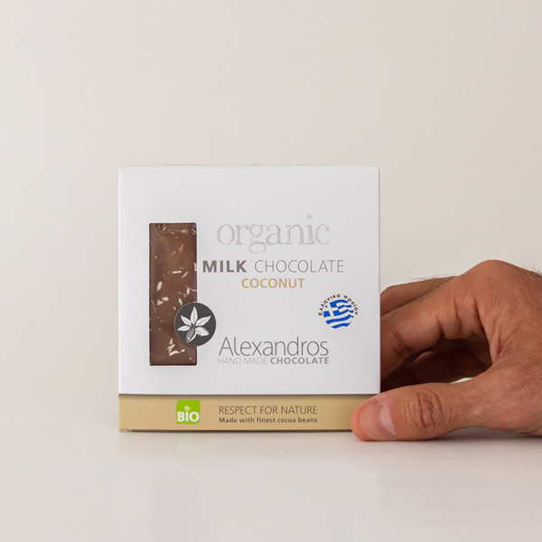 Alexandros - Βιολογική Σοκολάτα Γάλακτος με Καρύδα