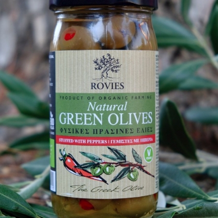 Rovies - Βιολογικές Πράσινες Ελιές με Πιπεριά