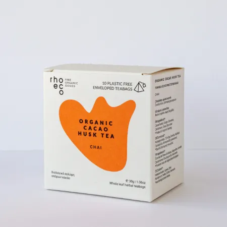 Rhoeco – Βιολογικό Ρόφημα από Κελύφη Σπόρων Κακάο & Chai, Teabags