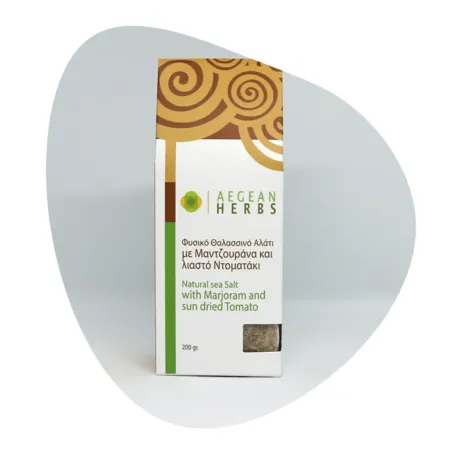 Aegean Herbs - Φυσικό Θαλασσινό Αλάτι με Μαντζουράνα & Λιαστό Ντοματάκι