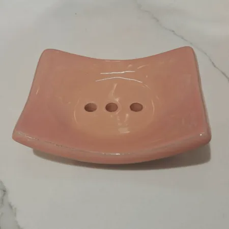 Lavetzaki - Ceramic Soap Case Pink Square