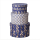 Three Round Calla Indigo Boxes